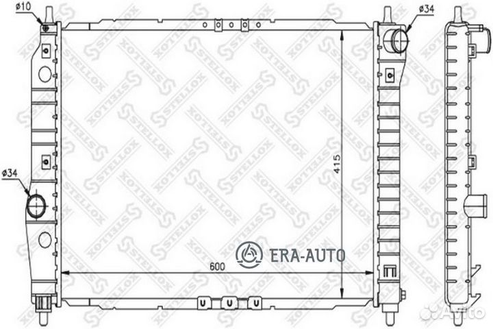 Stellox 1025341SX радиатор системы охлаждения\ Chevrolet Kalos 1.4-1.6i 16V 04