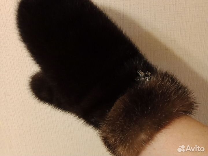 Варежки из меха норки