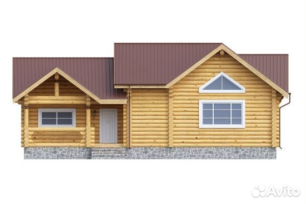 Проект дома-бани из бревна «Ключи»