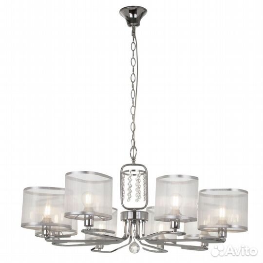 Люстра подвесная металл и текстиль модерн