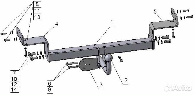 Фаркоп KIA ceed htb (2007-06.2012) (AvtoS KI 13)