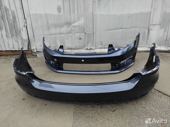 Бампер передний и задний на VW Polo 5 2016 синий