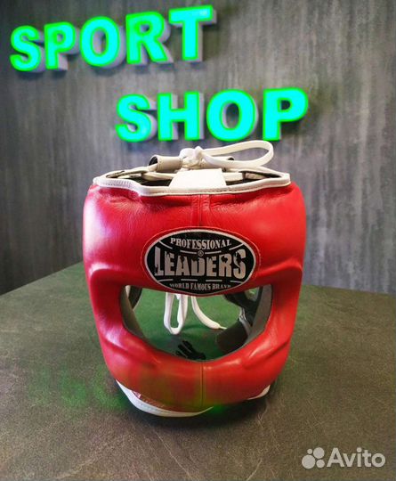 Шлем боксерский leaders LS RD/WH