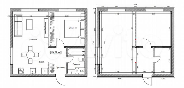 Дом 49 м² на участке 6 сот.