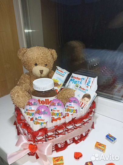 Киндер торт, коробочка сердечко, подарок