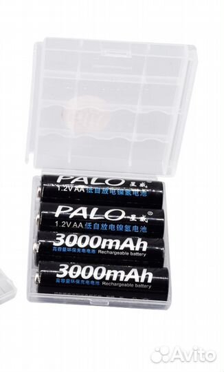 Комплект 4 аккумулятора AA Ni-MH 3000 мАч + чехол