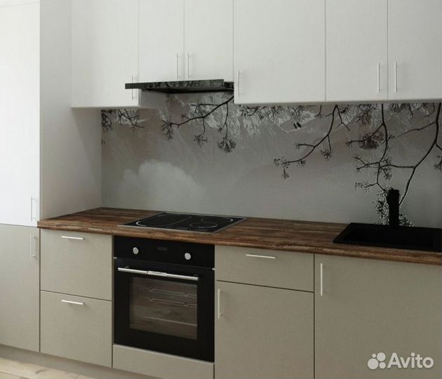 Кухня с крашенными фасадами артикул 24340