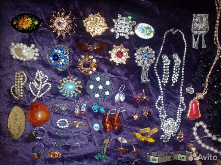 Бижутерия СССР броши бусы заколки серьги