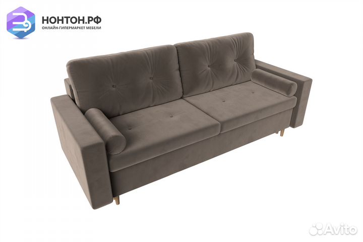 Диван пантограф Белфаст велюр коричневый