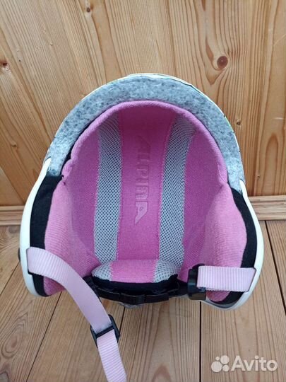 Шлем горнолыжный детский (51-55) и очки Alpina