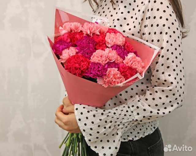 Букет из 25 диантусов (гвоздик) микс