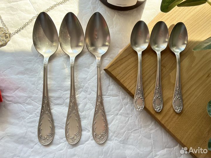 Мельхиоровые ложки мнц посеребренные