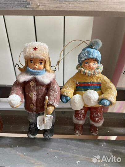 Ватные елочные игрушки СССР