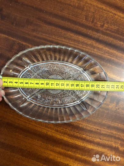 Тарелка менажница хрусталь СССР