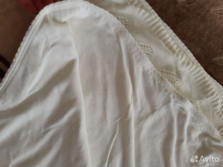 Плед детский вязаный на выписку