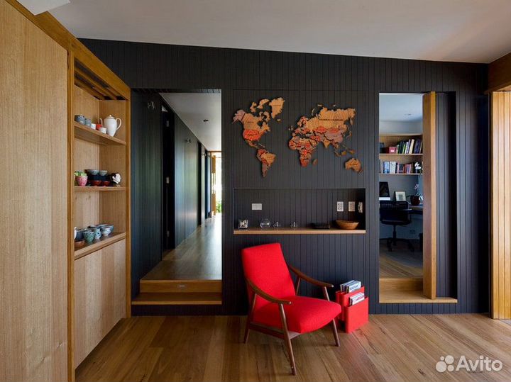 Деревянная карта мира Железногорск