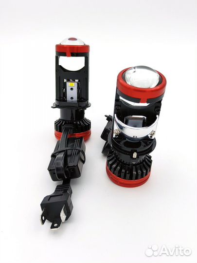 Светодиоды головного света 12/24V H4 6000k линза