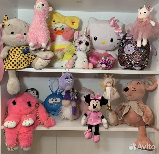 Мягкие игрушки утка Kitty единорог зайка минни