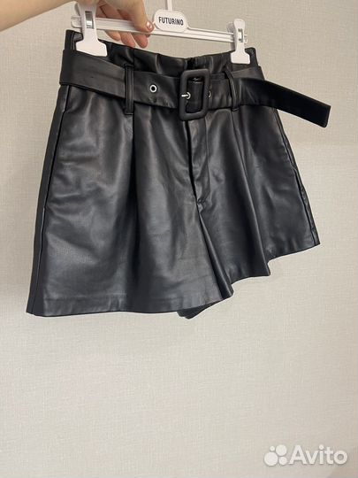 Кожаные шорты zara xs