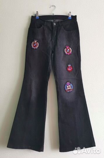 Джинсы тёмно-серые, плотные, 48 р, Италия