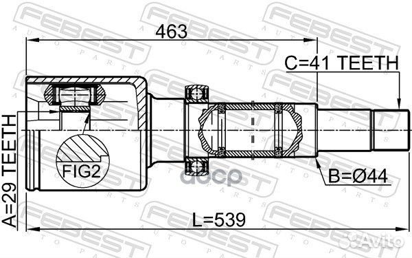 ШРУС ford transit 06- внут.прав. 2111-TT9DRH Fe