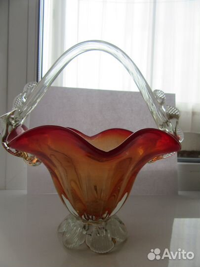 Ваза цветное стекло СССР