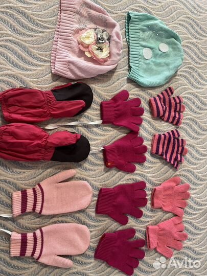 Варежки + перчатки детские 4 пары
