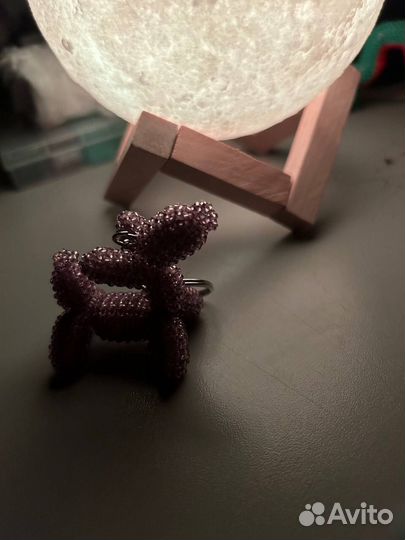 Брелок амигуруми собака из бисера