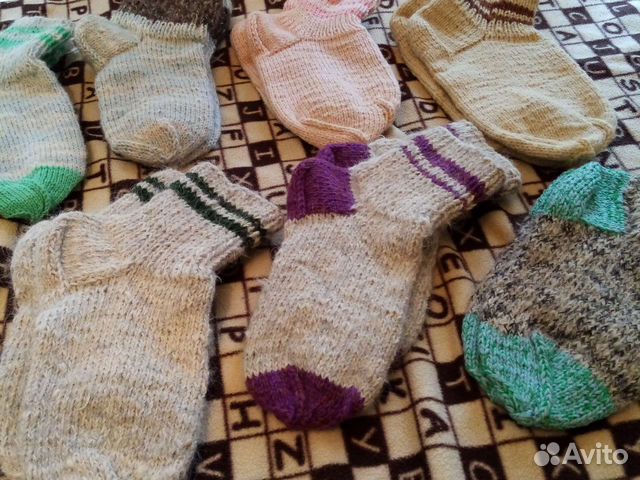 Носки шерстяные вязаные
