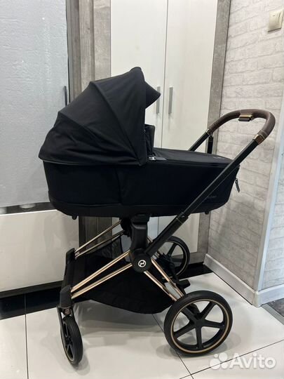 Коляска cybex priam Black 3 в 1 rose gold