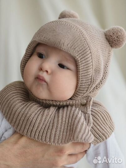 Шапка с манишкой, охват головы до 46 см