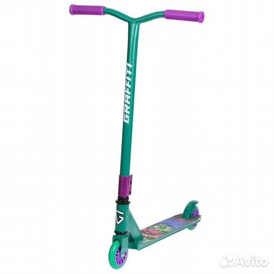 Самокат трюковый graffiti, колёса PU/пластик 100 м