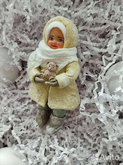 Ватная елочная игрушка