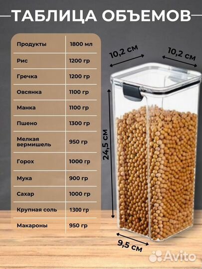 Контейнер для хранения круп