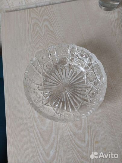 Большая хрустальная ваза для фруктов