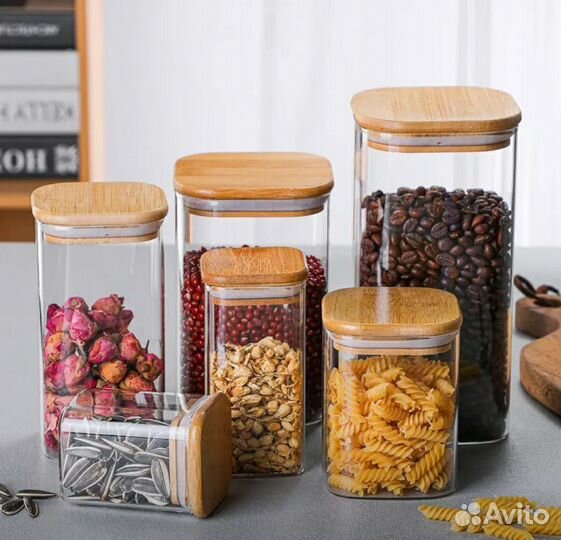 Банка для сыпучих стеклянная