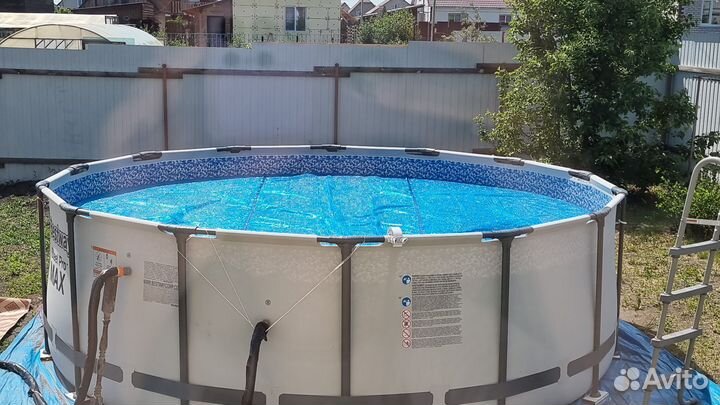Каркасный бассейн 427*122бу 2мес, фильтр и пылесос