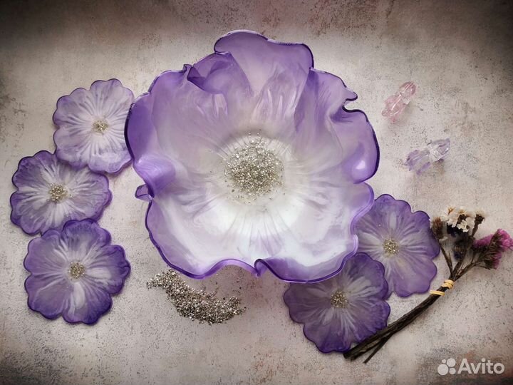 Ваза подстаканники набор эпоксидная смола