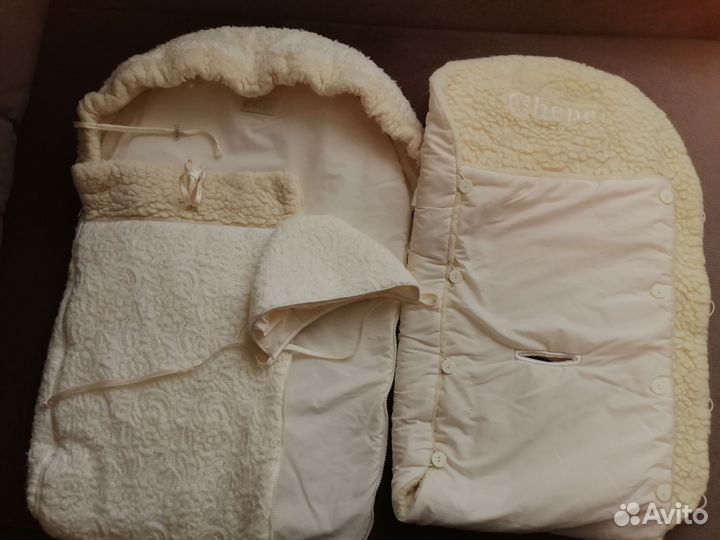 Зимний конверт в коляску на овчине Premium chepe