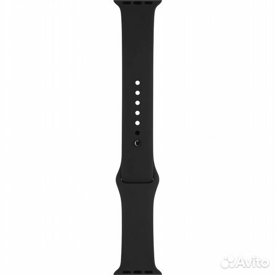 Ремешок силиконовый Black Sport Band with Space Gray Pin (Черный, застежка Серый космос) Apple Watch