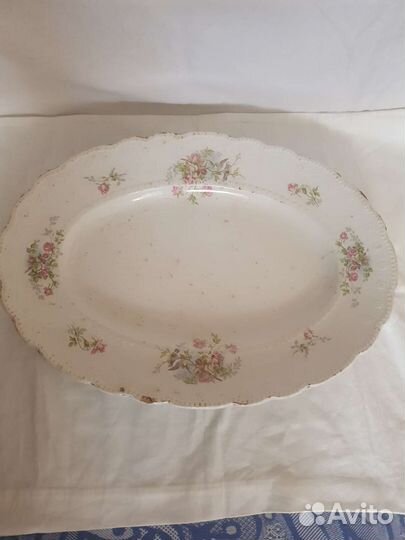 Кузнецовский фарфор блюдо большое овальное