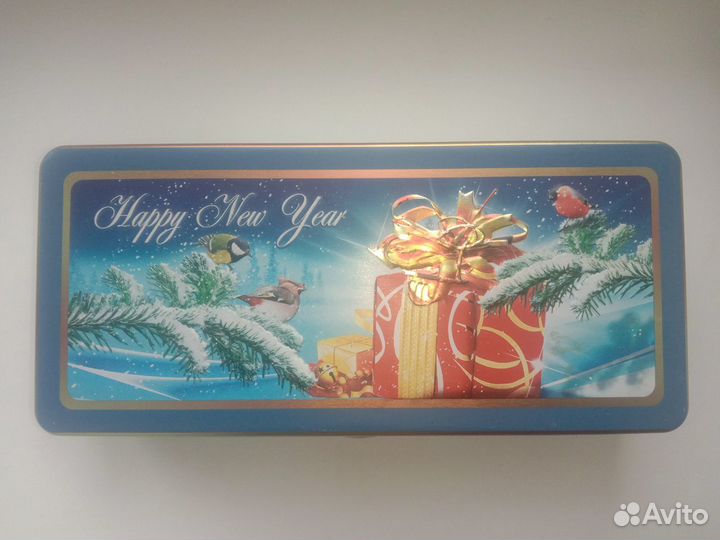 Металлическая шкатулка для чая (новый год), сердце