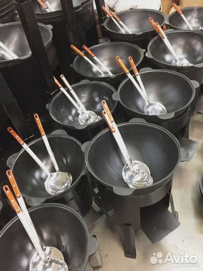 Казан чугунный, печь, шумовка