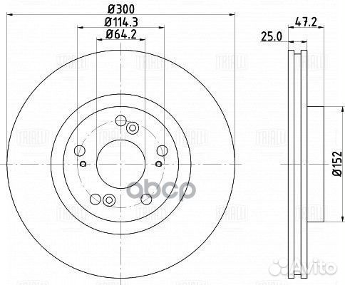 Диск торм. для а/м Honda Accord (02) перед. d300
