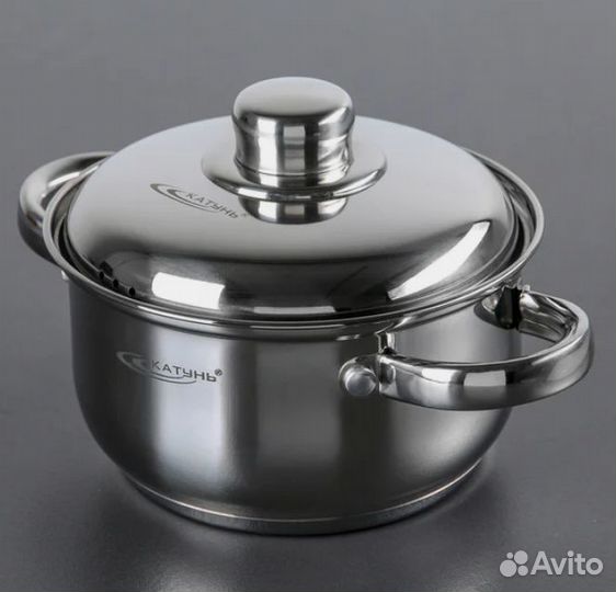 Кастрюля 1,8л d16 см Россия Крышка тоже нержавейк