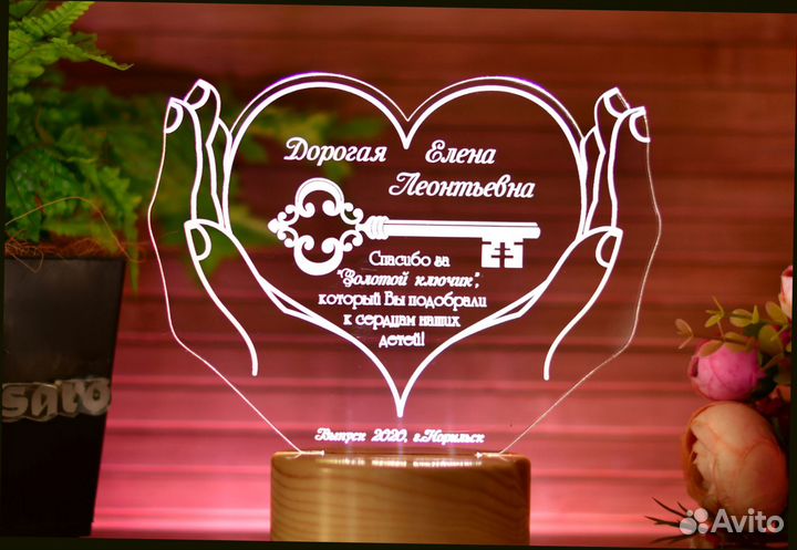 Подарок учителям (ночник именной)