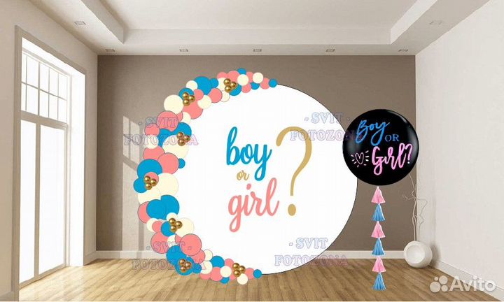 Фотозона на гендер пати gender party