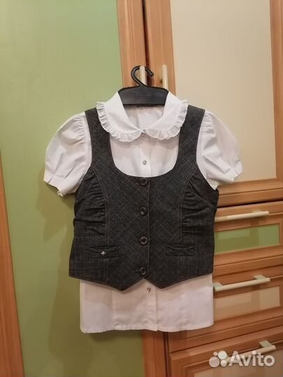 Школьная форма для девочки 134см серая