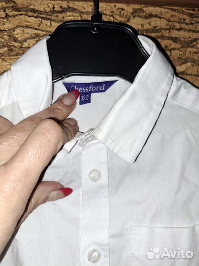 Новая детская рубашка белого цвета, 122р