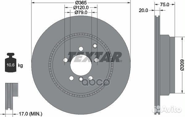 Тормозной диск с покрытием PRO 92224803 Textar